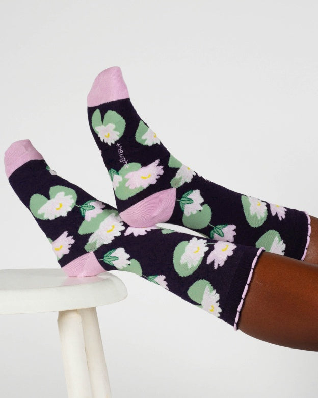 Thought Birth Flower Bamboo Socks Water-Lily 4-7