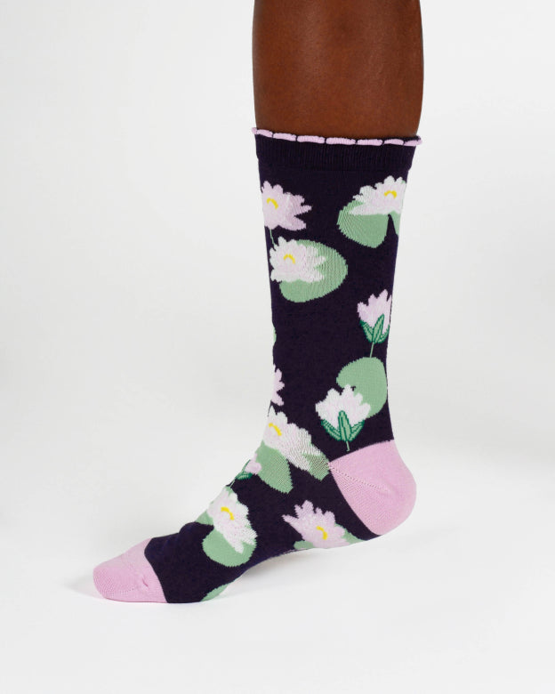 Thought Birth Flower Bamboo Socks Water-Lily 4-7