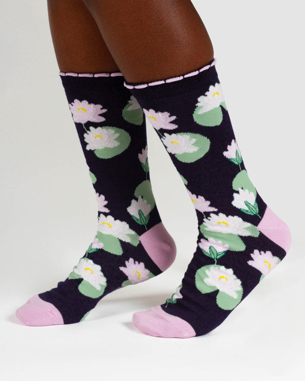 Thought Birth Flower Bamboo Socks Water-Lily 4-7