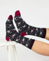 Thought Ducks In A Row Organic Cotton Crew Socks Navy/Burgundy 7-11