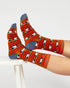 Thought Ducks In A Row Organic Cotton Crew Socks Orange/Blue 7-11