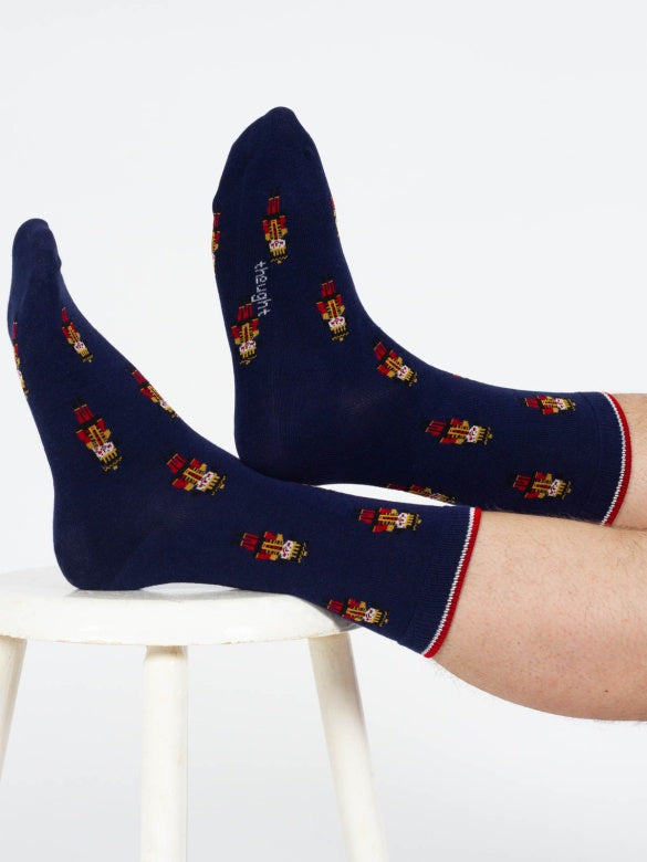 Thought Christmas Nutcracker Bamboo Socks Navy 7-11