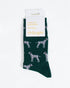 Thought Doggy Bamboo Crew Socks Green/Dalmatian 7-11