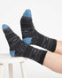 Thought Pattereded Wool Crew Socks Black 7-11