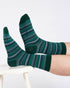 Thought Multi Spripe Bamboo Crew Socks Green/Blue 7-11