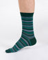 Thought Multi Spripe Bamboo Crew Socks Green/Blue 7-11