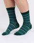 Thought Multi Spripe Bamboo Crew Socks Green/Blue 7-11