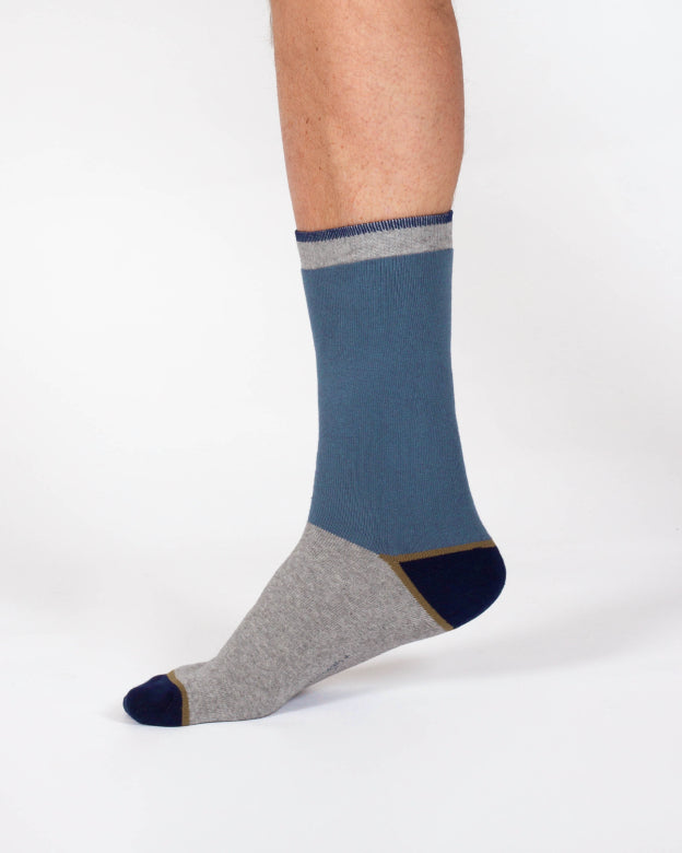 Thought Block Colour Walker Crew Socks Grey/Blue 7-11