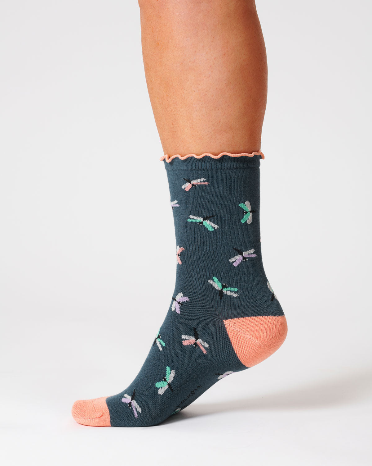 Thought Insect Organic Cotton Socks Blue Slate 4-7