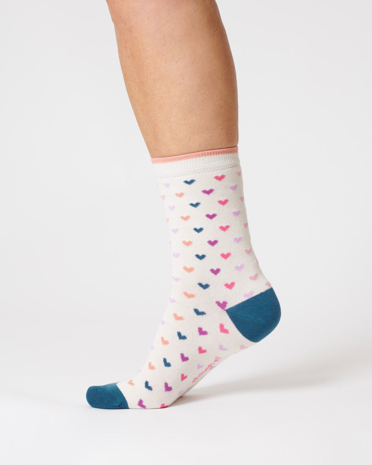 Thought Heart Spot Organic Cotton Socks Stone White 4-7