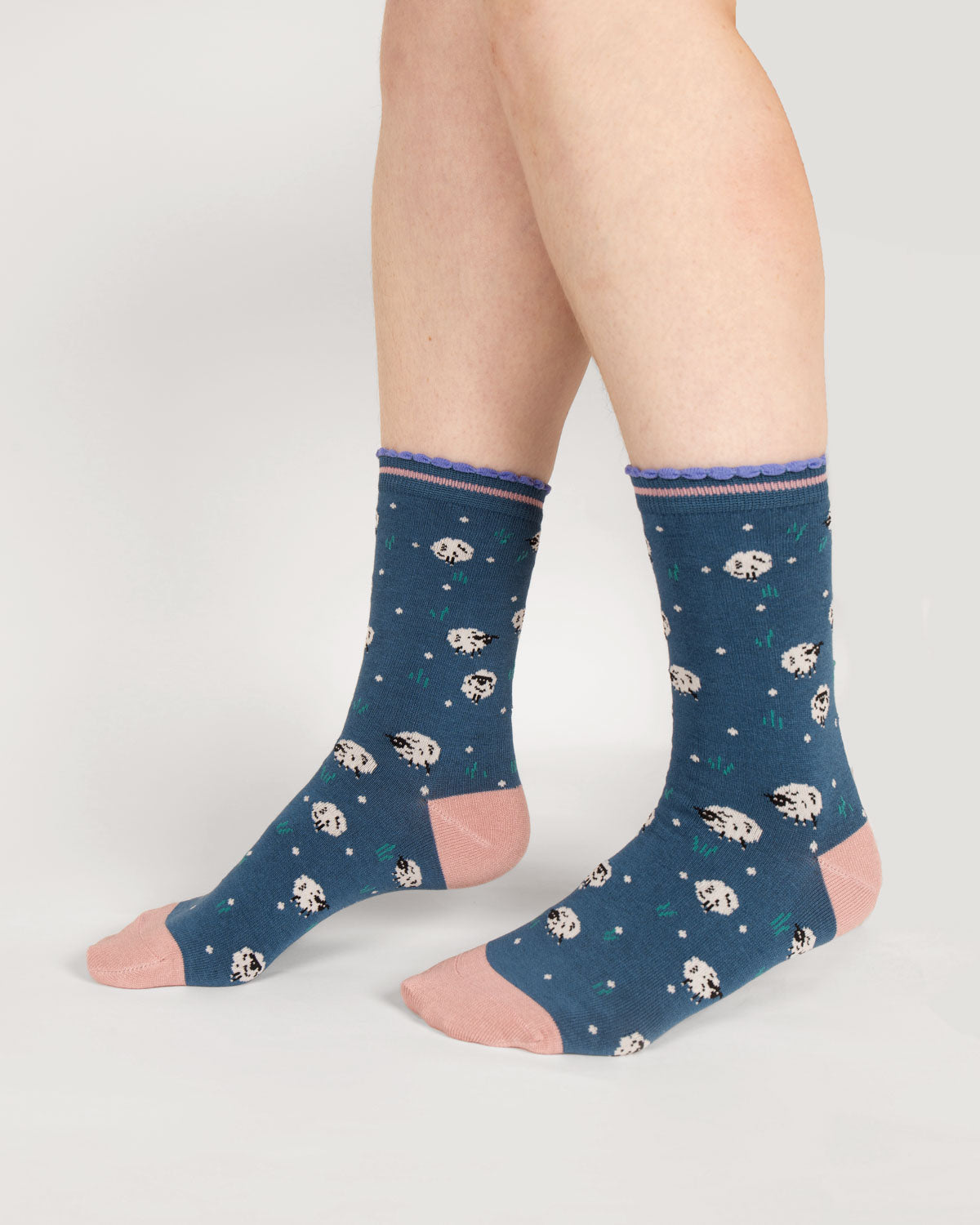 Thought Sheep Bamboo Socks Lake Blue 4-7