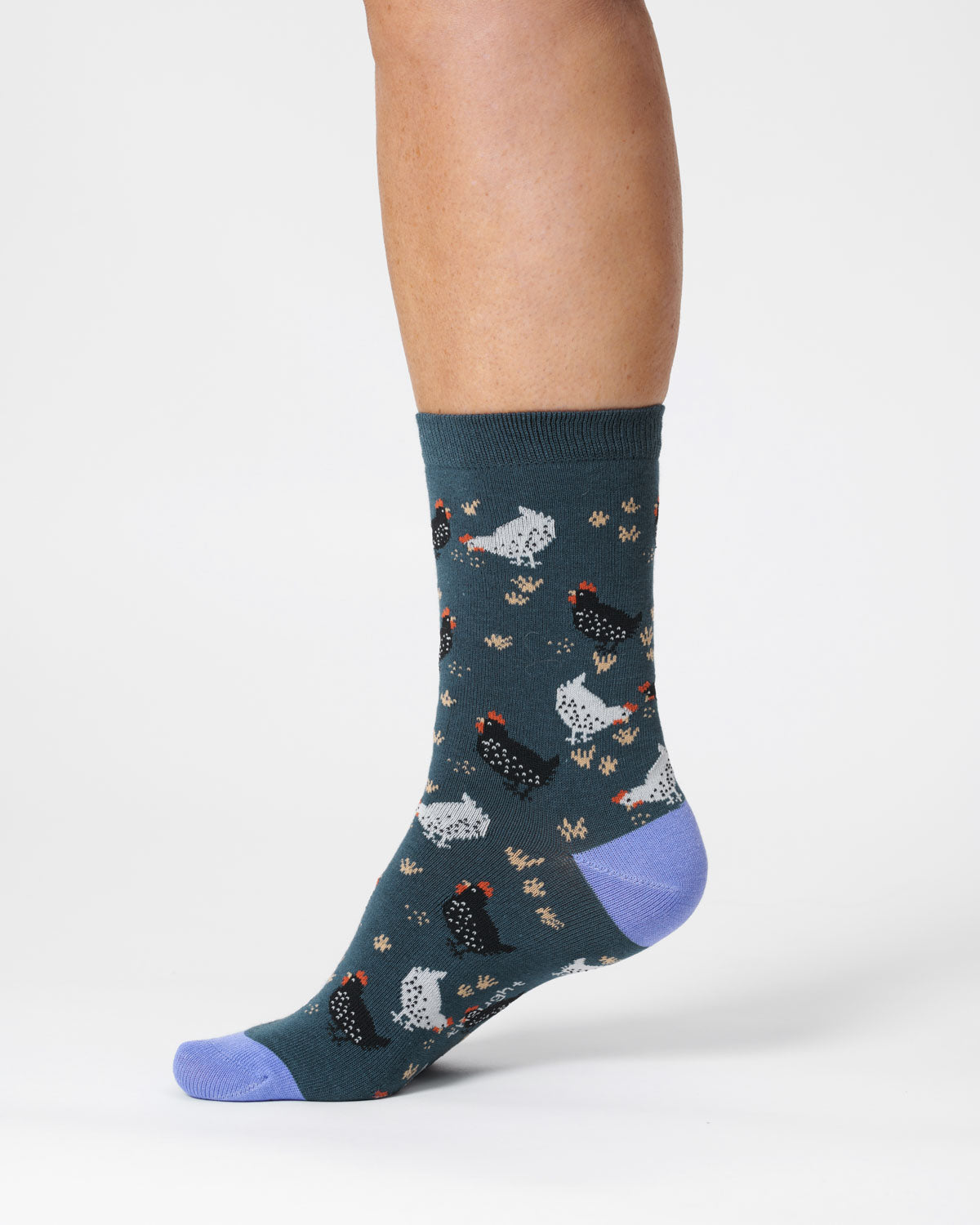 Thought Chicken Organic Cotton Socks Blue Slate 4-7