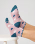 Thought Heart Ankle Bamboo Socks Petal Pink 4-7