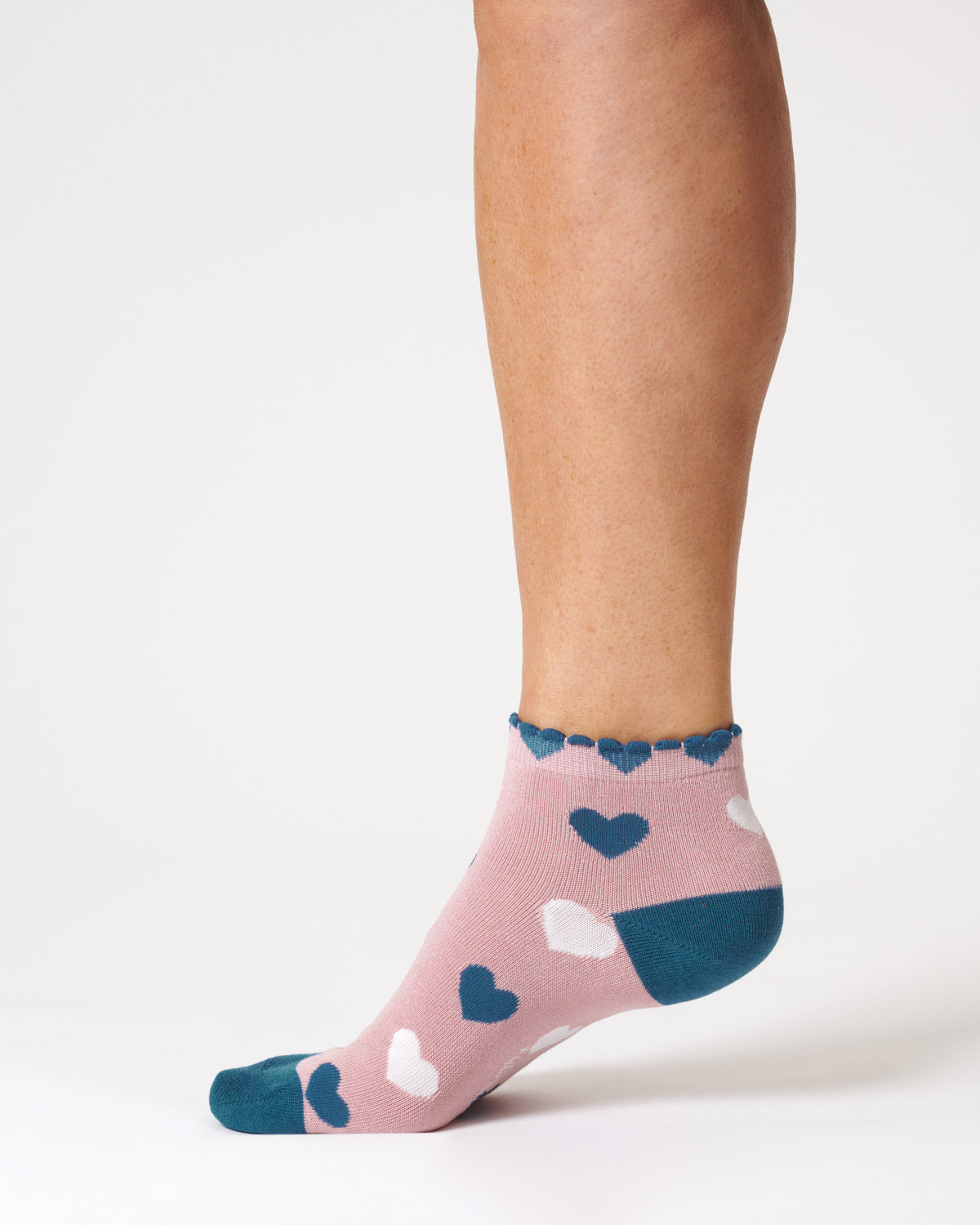 Thought Heart Ankle Bamboo Socks Petal Pink 4-7