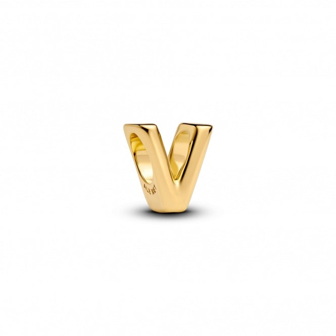 Pandora Pandora Letter V Alphabet Charm 14k gold plating