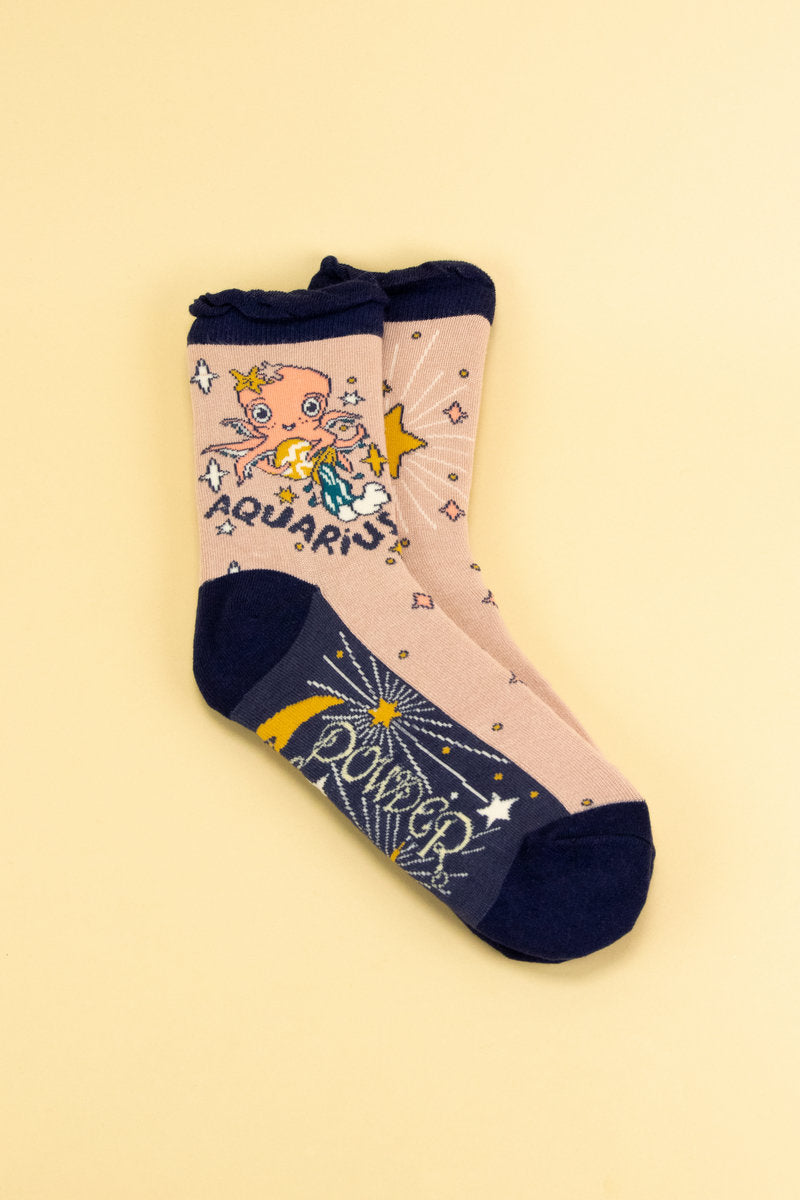 Powder Zodiac Ankle Socks Aquarius