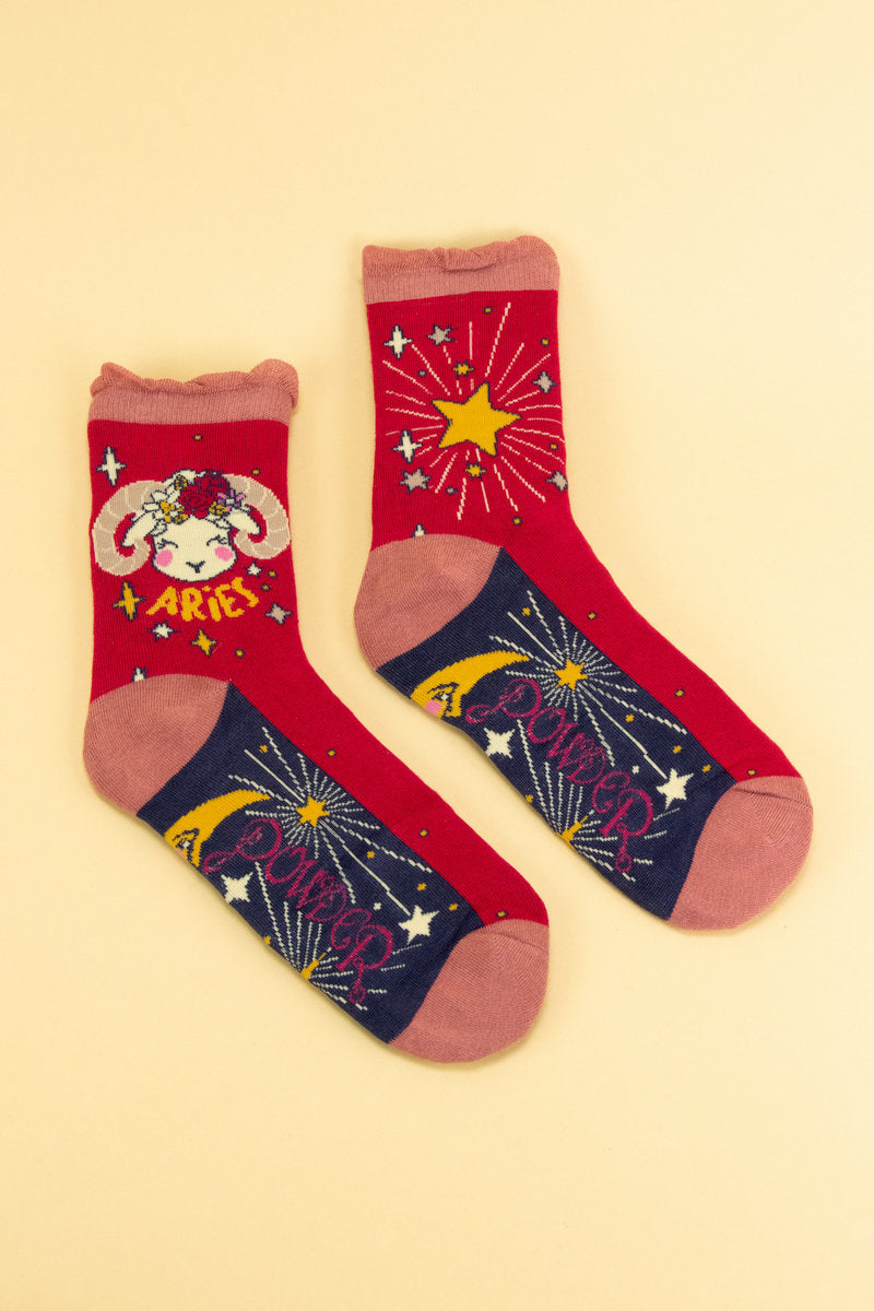 Powder Zodiac Ankle Socks Aries