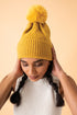 Powder Ingrid Pompom Hat in Mustard