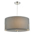 Santino Pendant Satin Chrome With Grey Cotton Shade