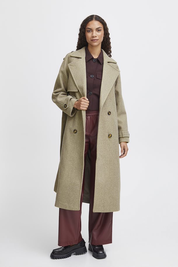 b.young Cilia Trench Coat Sepia Tint Melange