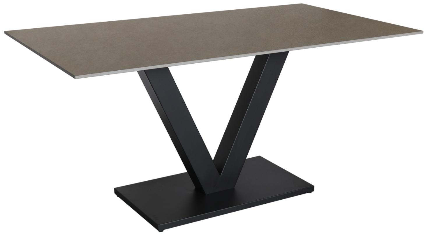 Sigma 160 cm Ceramic Grey Table & 2 Green Benches