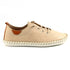 Lunar St Ives Beige Leather Plimsoll