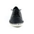 Lunar St Ives Black Leather Plimsoll