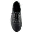 Lunar St Ives Black Leather Plimsoll