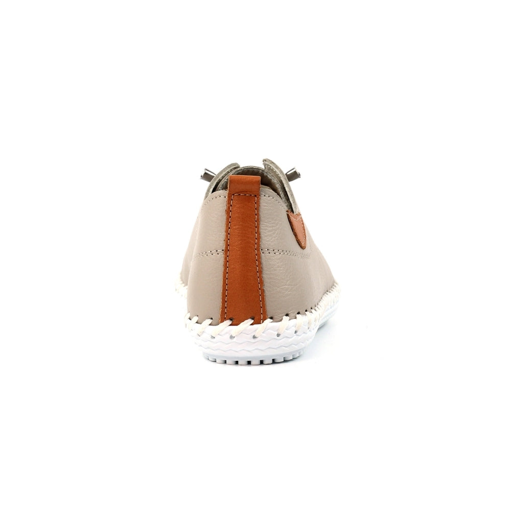 Lunar St Ives Stone Leather Plimsoll