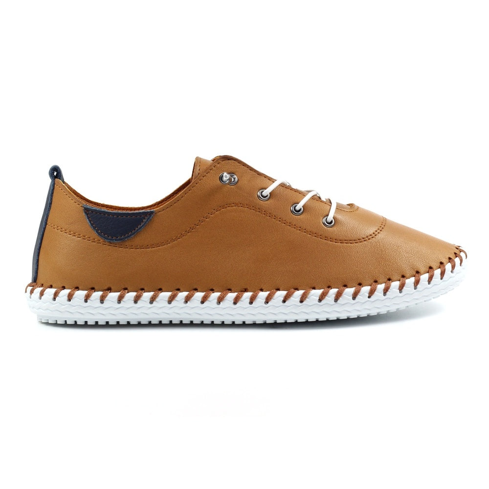 Lunar St Ives Tan Plimsoll