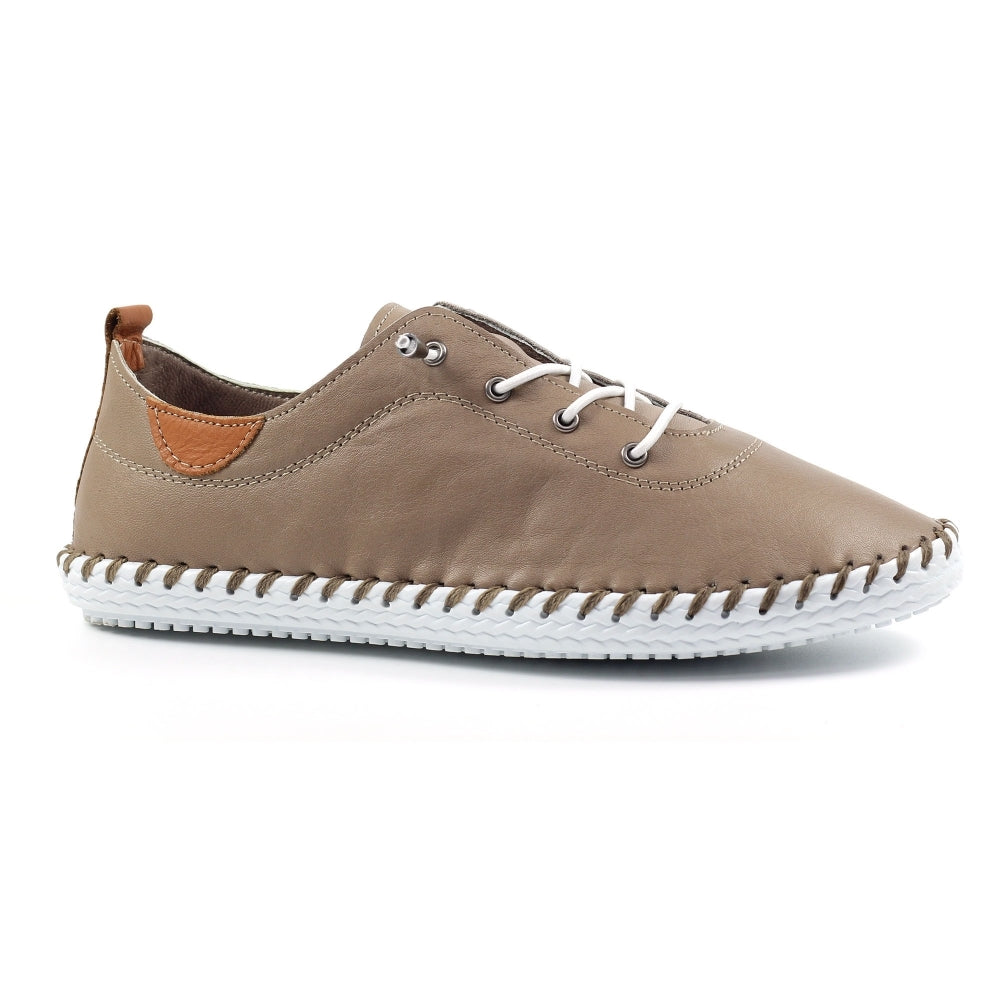Lunar St Ives Taupe Plimsoll