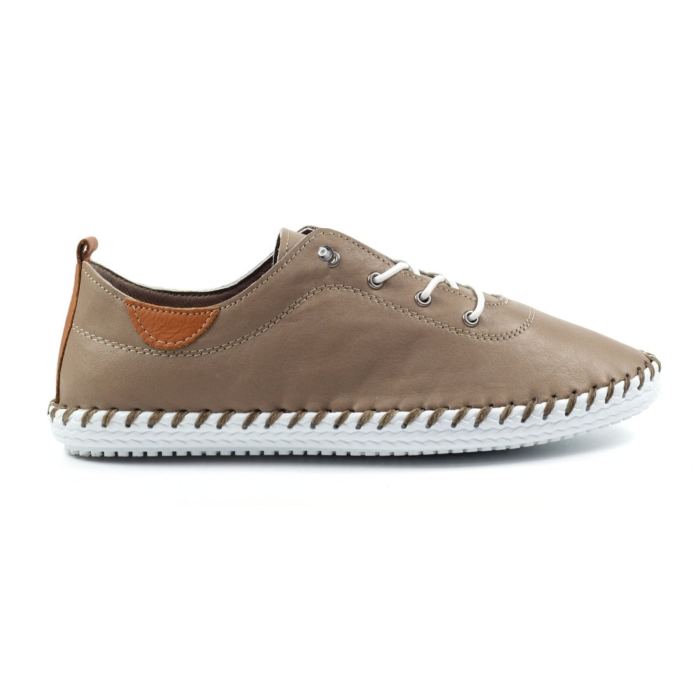 Lunar St Ives Taupe Plimsoll