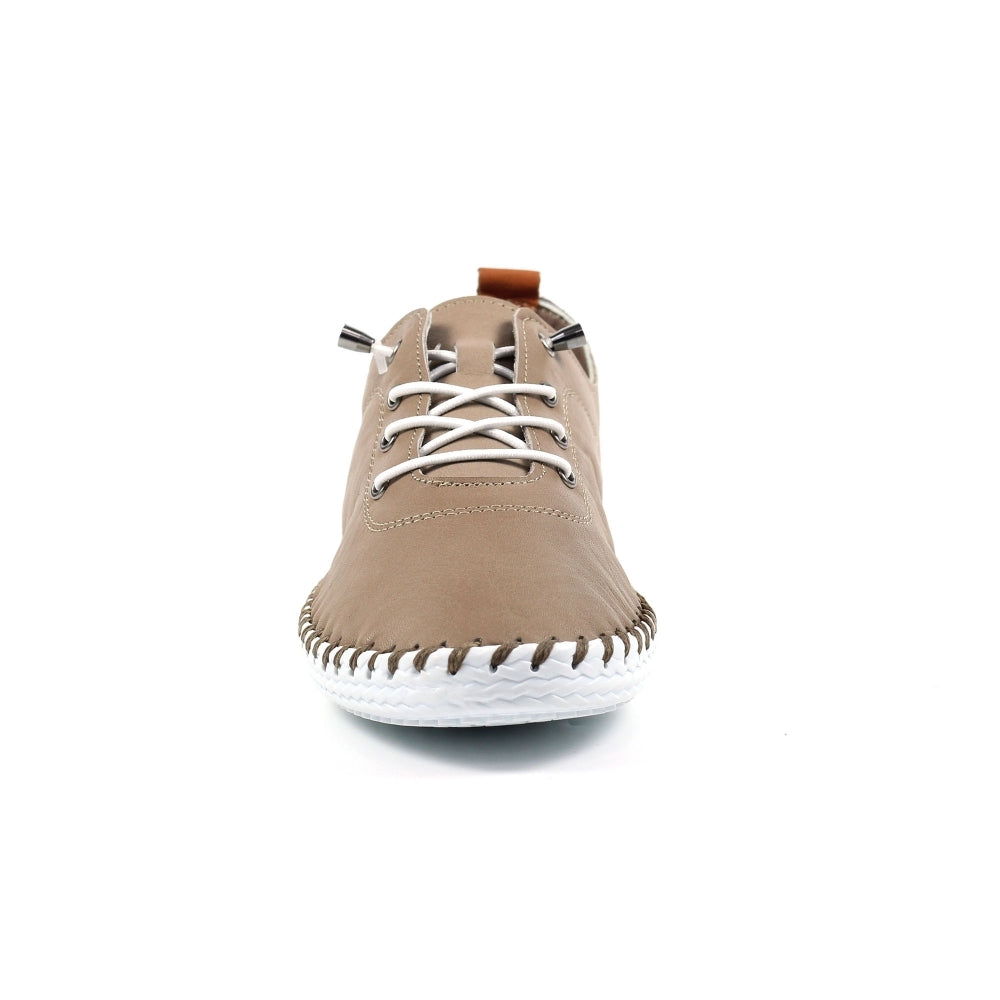 Lunar St Ives Taupe Plimsoll