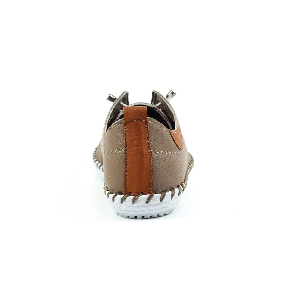 Lunar St Ives Taupe Plimsoll