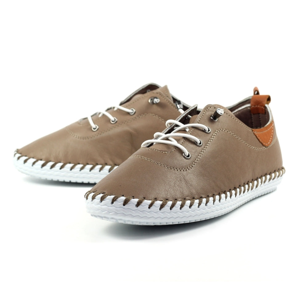 Lunar St Ives Taupe Plimsoll