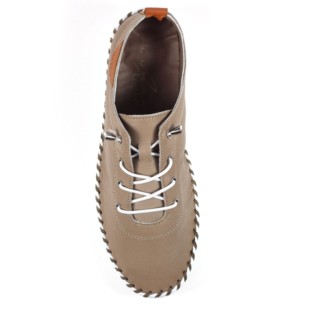 Lunar St Ives Taupe Plimsoll