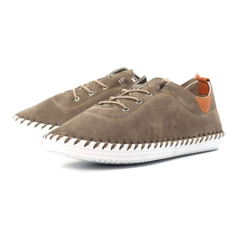 Lunar St Lawrence Taupe Lea. Plimsoll