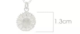 Mantra Sunflower Necklace | Sterling Silver