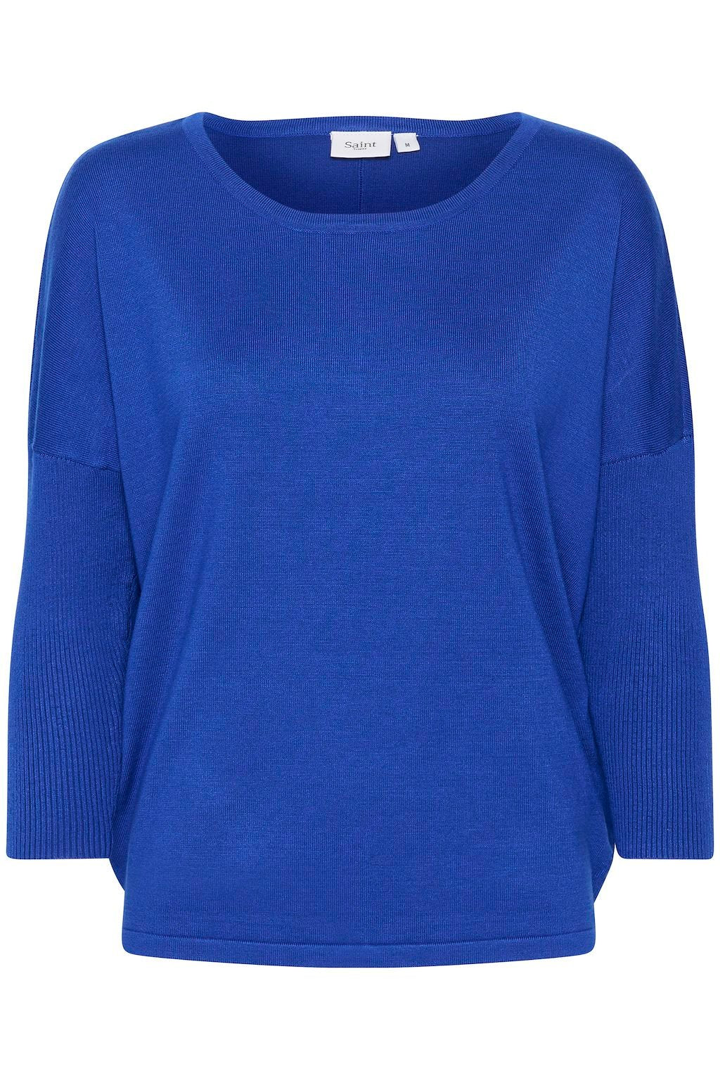 Saint Tropez Mila R-Neck Pullover Blue Surf Melange