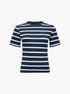 French Connection Rallie Cotton Stripe Tee Stripe Marine/White