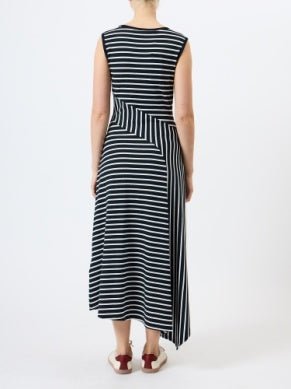 French Connection Kyra Jersey Striped Sleeveless Midi Dress Navy/Summer White
