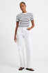 French Connection Rallie Cotton Stripe Tee Stripe S White/Marin