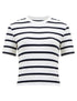 French Connection Rallie Cotton Stripe Tee Stripe S White/Marin