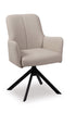 Contempo Swivel Dining Chair Cream Leatherette