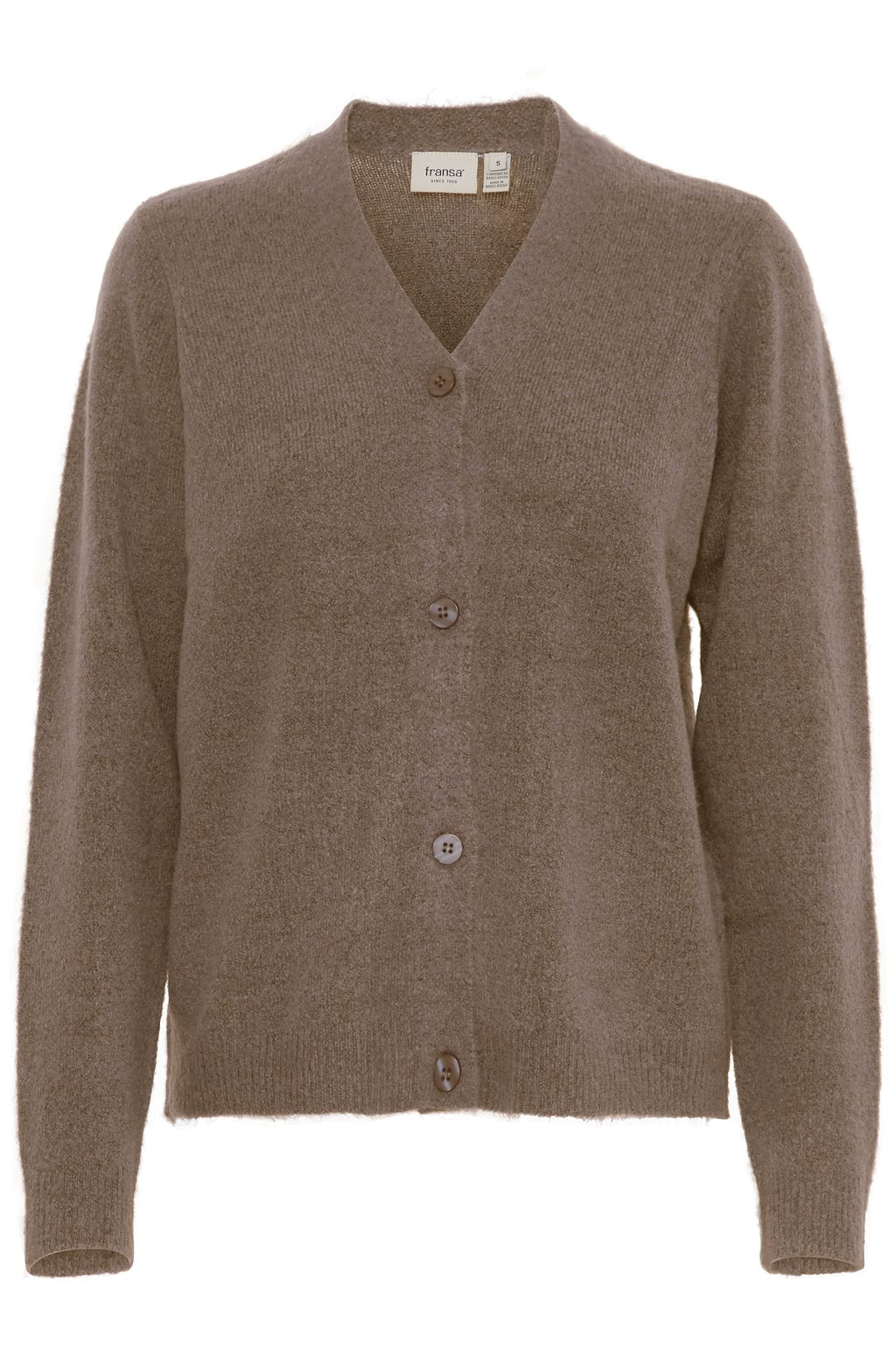 Fransa Ellis Cardigan Walnut Melange