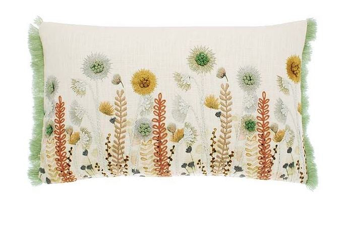 Embroidered Wildflower Cushion 30CM x 50CM