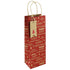 Red Merry Xmas Kraft Text Bottle Bag