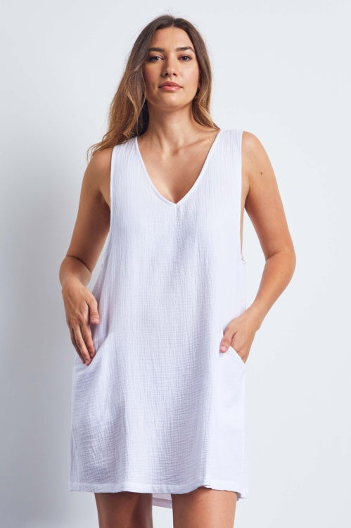 Cottonreal Triple Muslin Big Pocket Lounger White