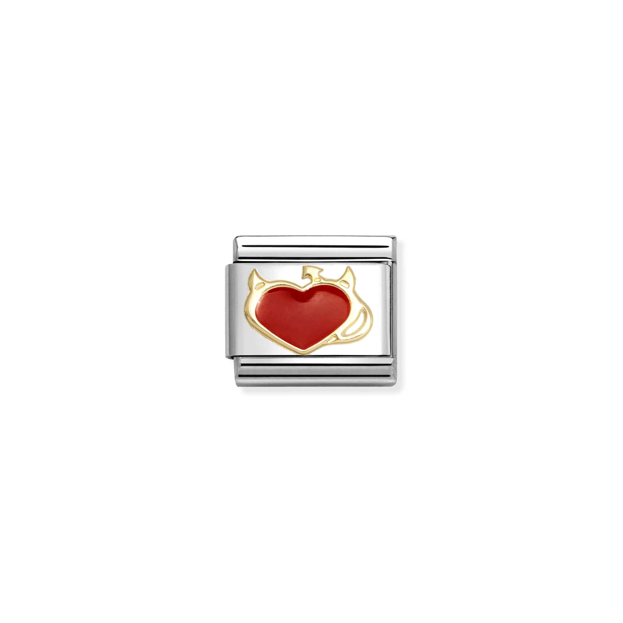 Nomination Yellow Gold Devil Heart Charm