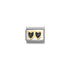 Nomination Yellow Gold Black Glitter Double Heart Charm
